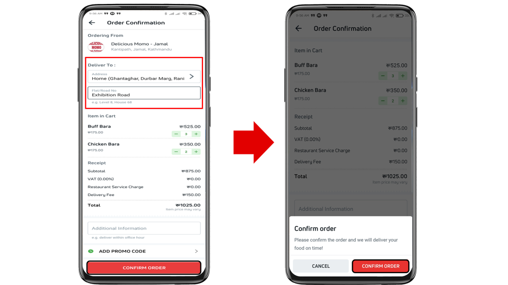 How to order food from Pathao