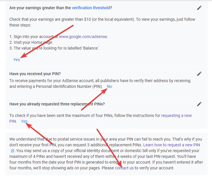 how to verify google adsense account without pin