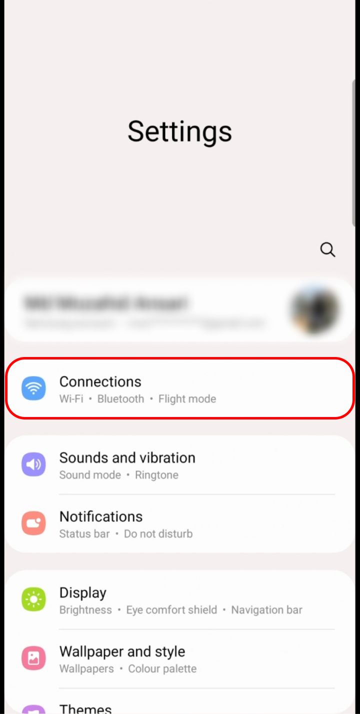 Tap on Connections.