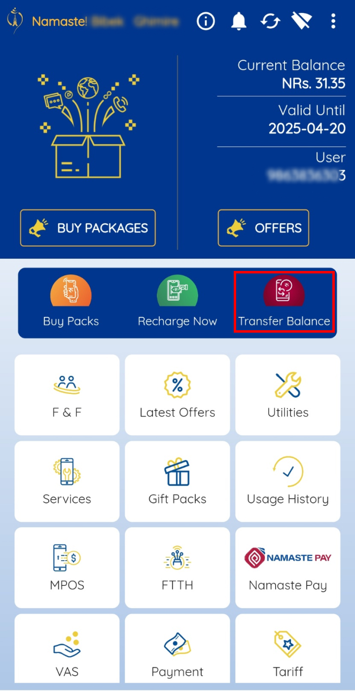How to Transfer Balance in Nepal Telecom?
