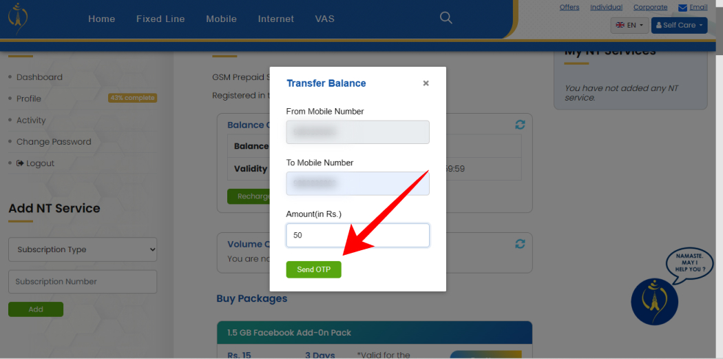 How to Transfer Balance in Nepal Telecom?