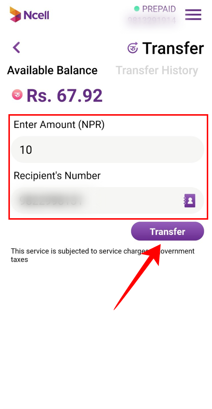 How to Transfer Balance in Ncell?