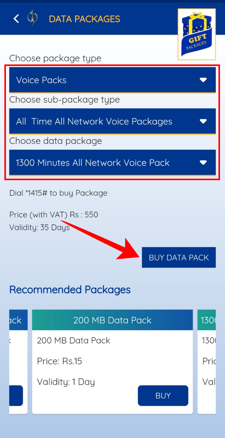 How to Take Voice Pack in NTC?