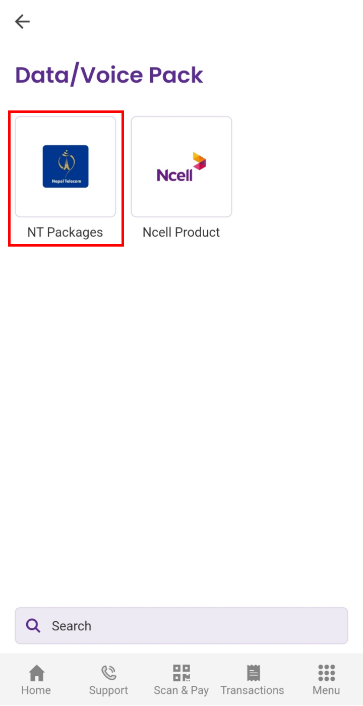 Choose NTC Packages.